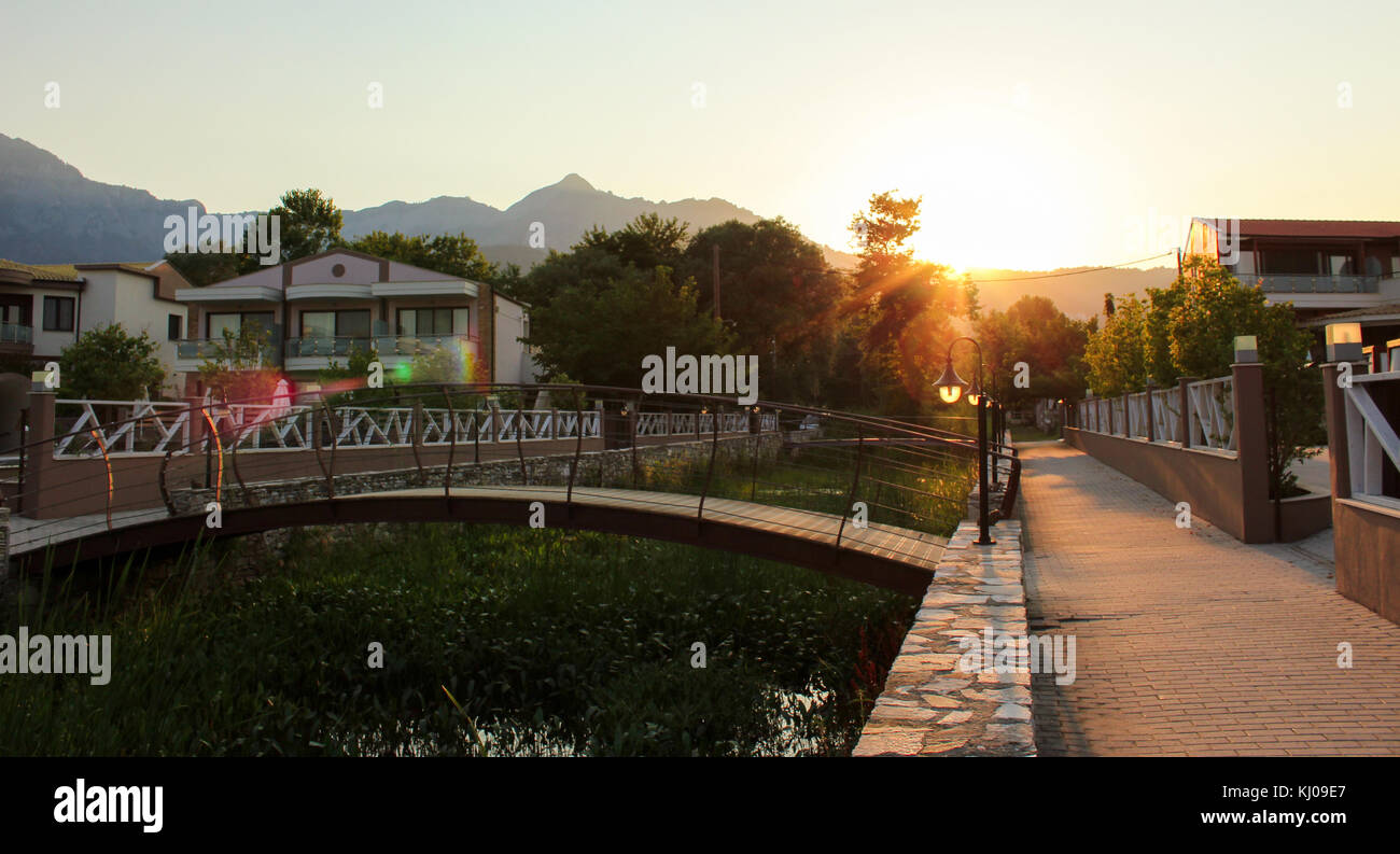Bridge with sunset Stock Photo - Alamy