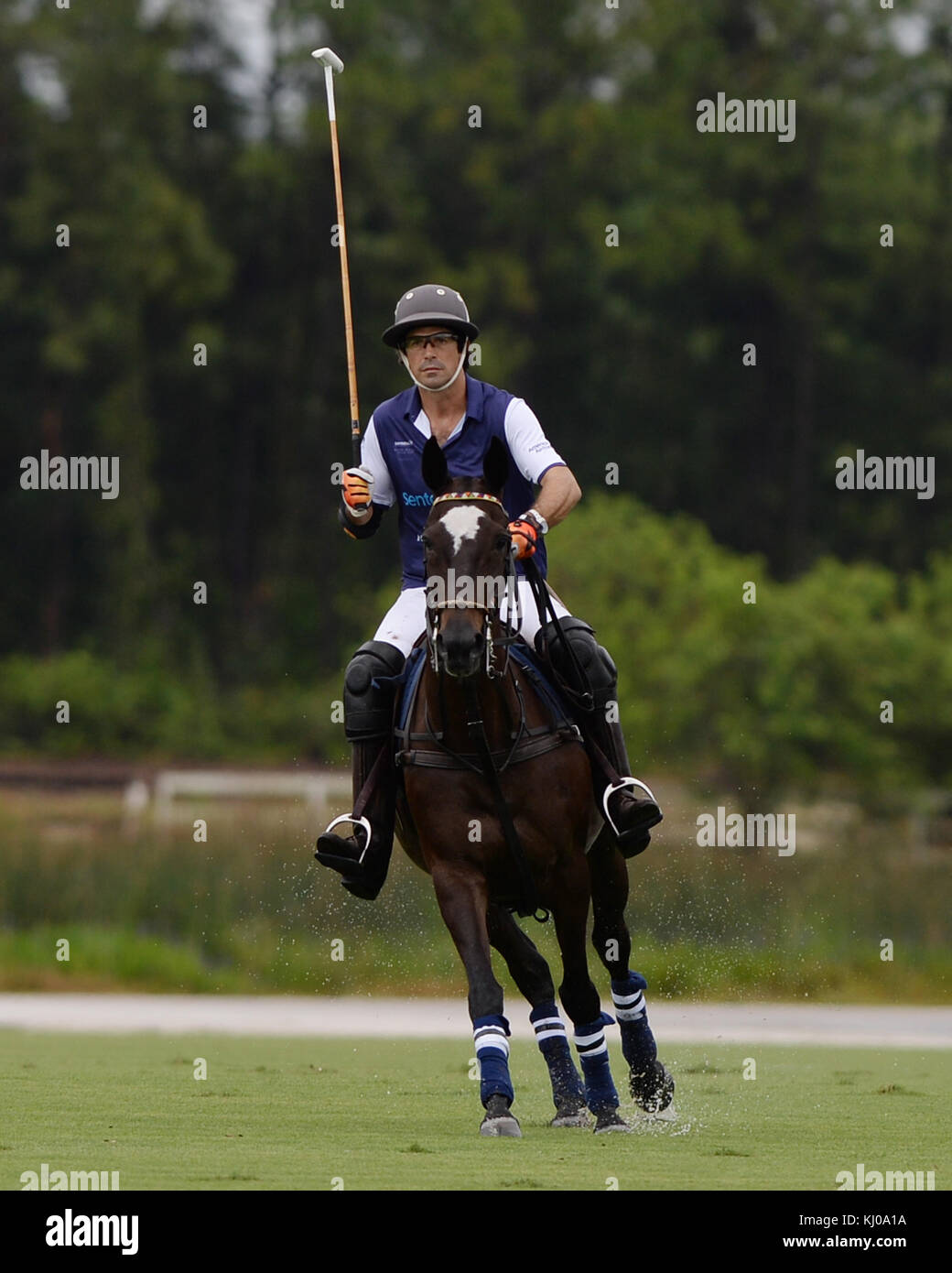WELLINGTON, FL - MAY 04: Nacho Figueras participates in the Sentebale Polo Cup Presented By Royal Salute World Polo and held at Valiente Polo Farm In Wellington Florida on May 4, 2016 in Wellington, Florida.  People:  Nacho Figueras Stock Photo