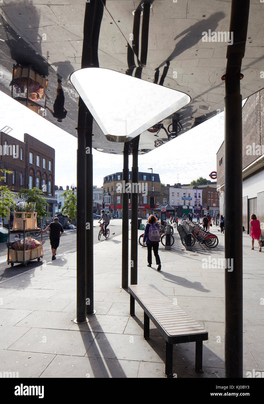 Binfield Road bus stop. Stockwell Framework Masterplan, London, United