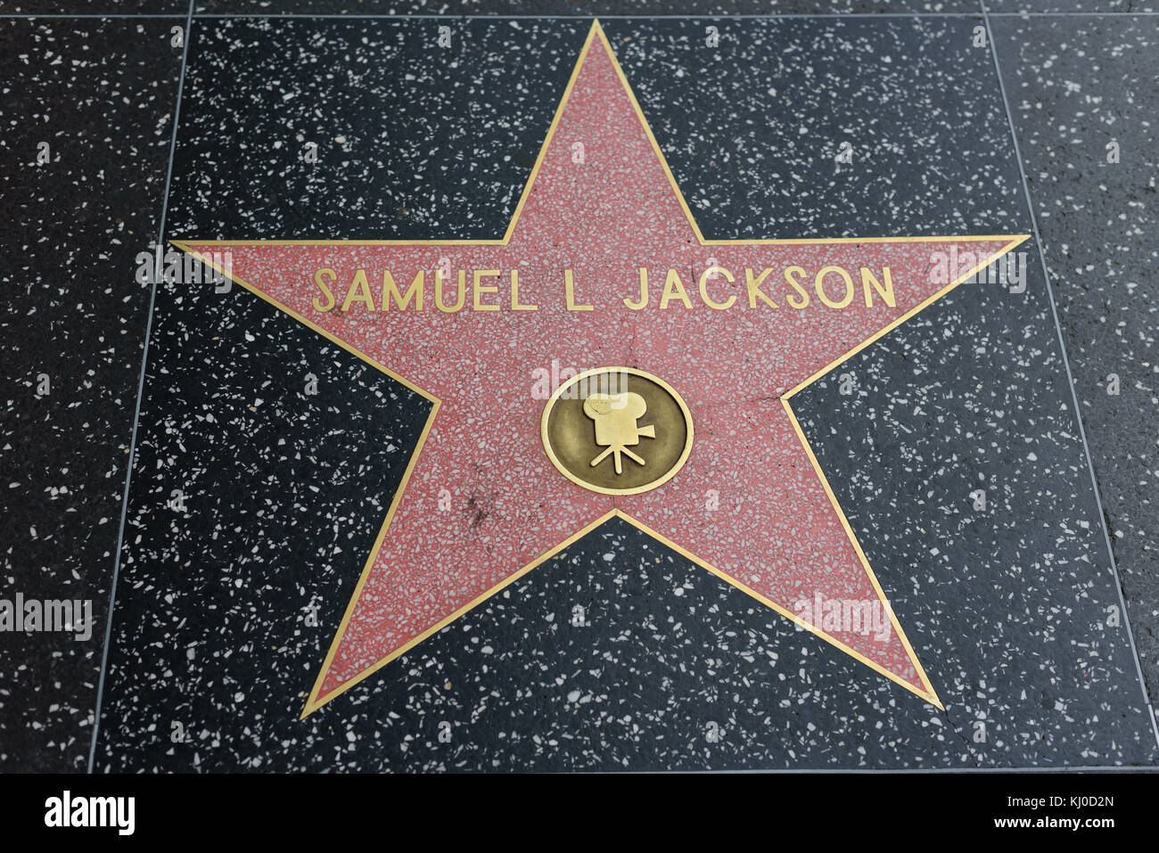 HOLLYWOOD, CA - DECEMBER 06: Samuel L Jackson star on the Hollywood Walk of Fame in Hollywood, California on Dec. 6, 2016. Stock Photo