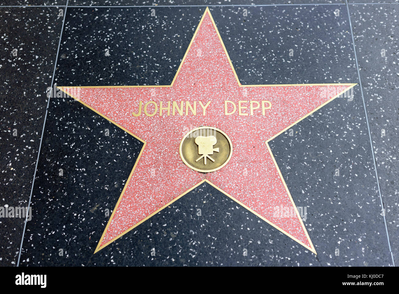 HOLLYWOOD, CA - DECEMBER 06: Johnny Depp star on the Hollywood Walk of Fame in Hollywood, California on Dec. 6, 2016. Stock Photo