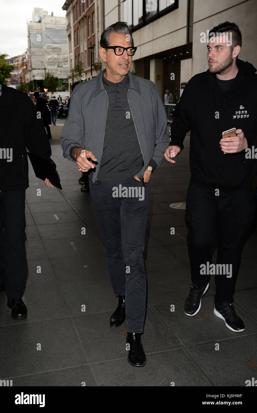 Jeff Goldblum arrives at BBC Radio 1 Featuring: Jeff Goldblum Where ...