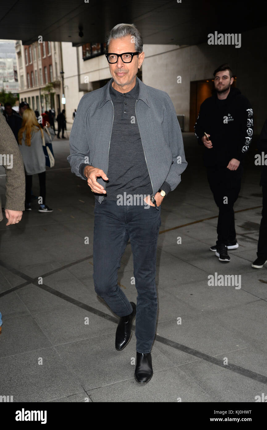 Jeff Goldblum arrives at BBC Radio 1 Featuring: Jeff Goldblum Where ...