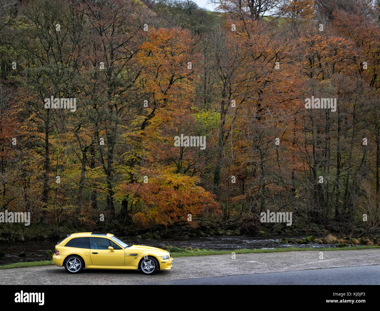 BMW Z3 Coupe in the Wharfedale Valley North Yorkshire UK Stock Photo