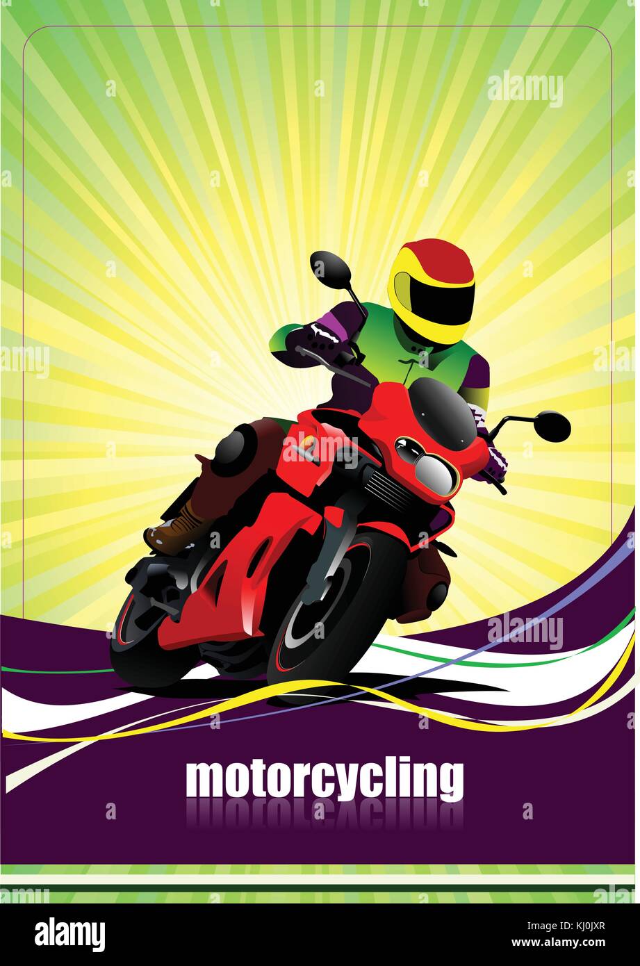 Motorcycling background with motorcycle image. Iron horse. Vector