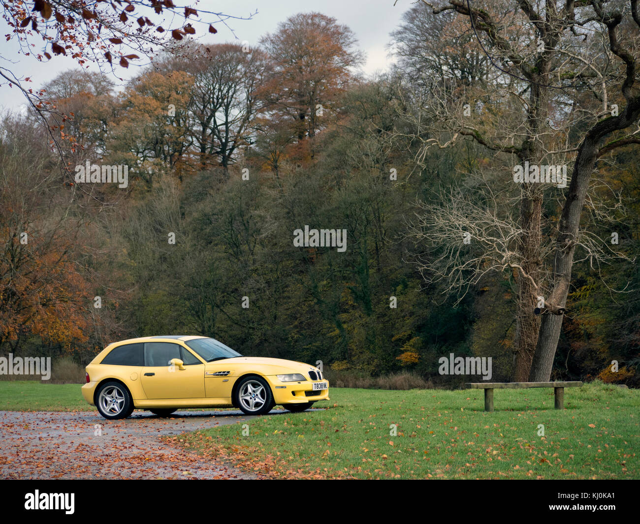 BMW Z3 Coupe in the Wharfedale Valley North Yorkshire UK Stock Photo