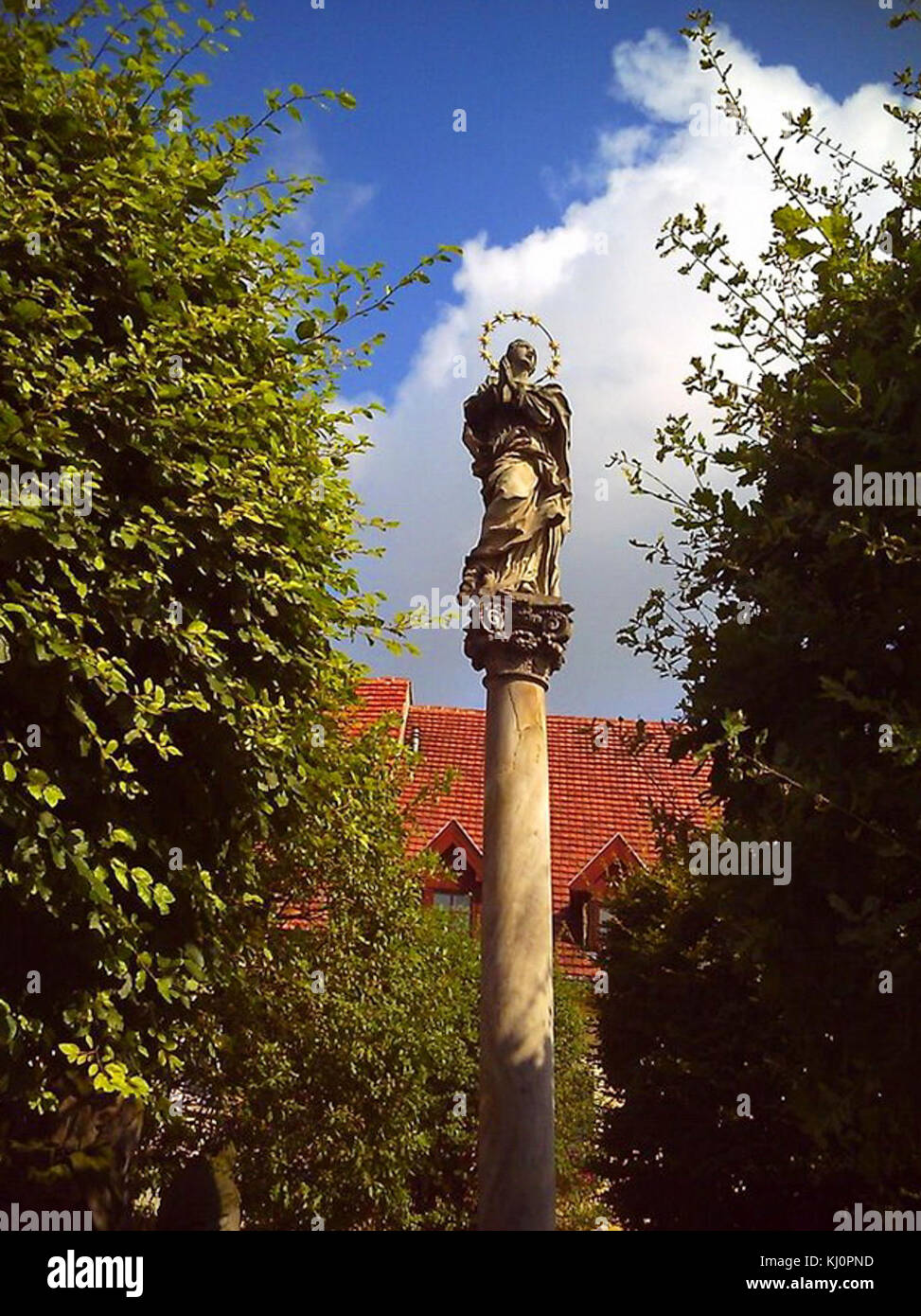 Kolumna maryjna w Lubomierzu Stock Photo