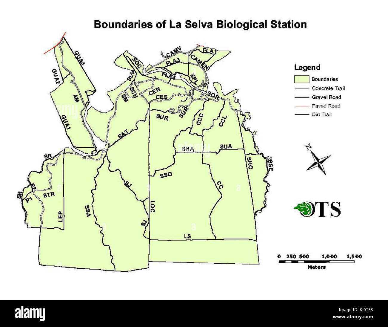 Boundaries of La Selva Biological Station, Costa Rica Stock Photo Alamy