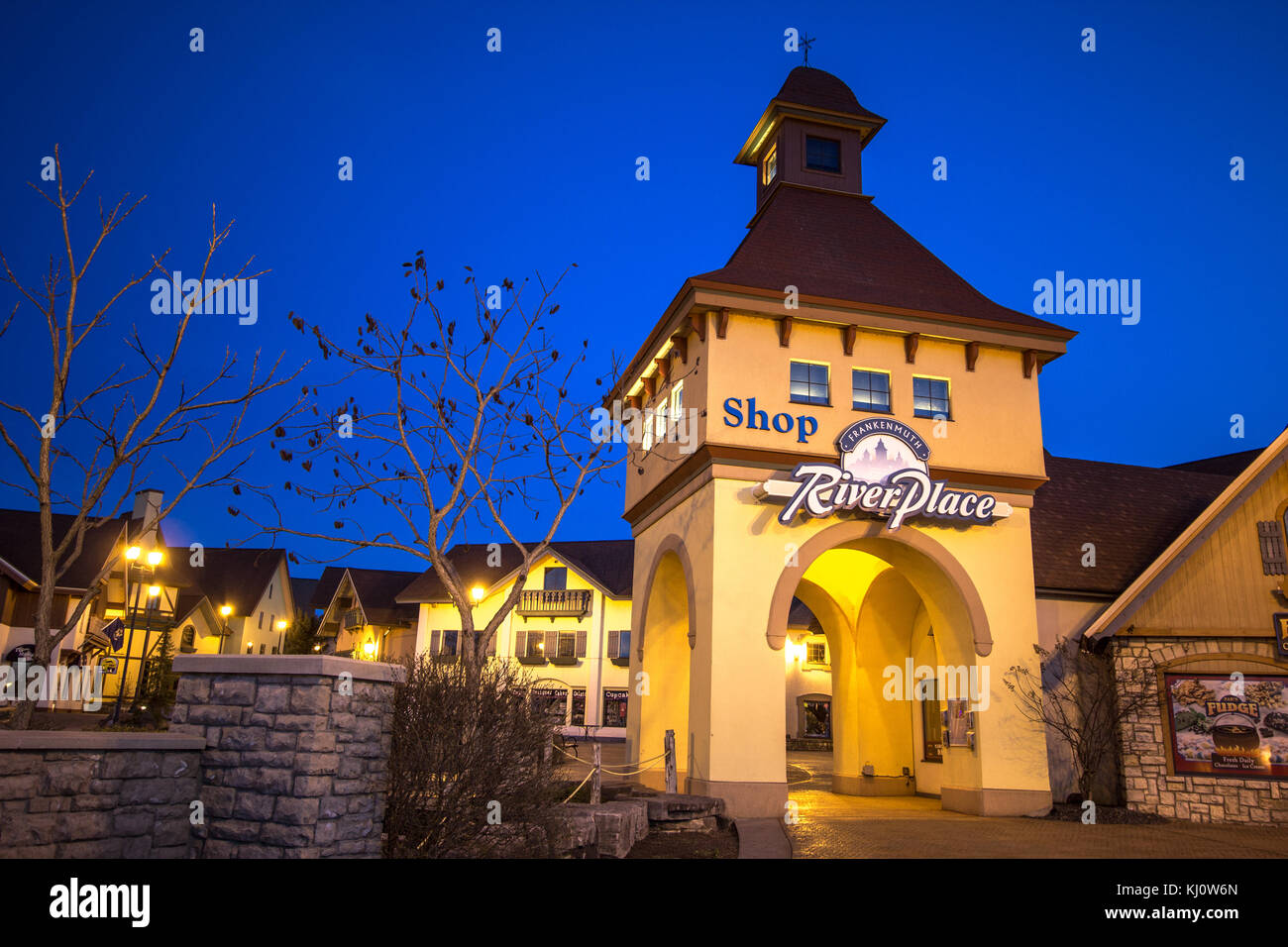 Frankenmuth, Michigan, USA April 17, 2016 Exterior of the Riverplace