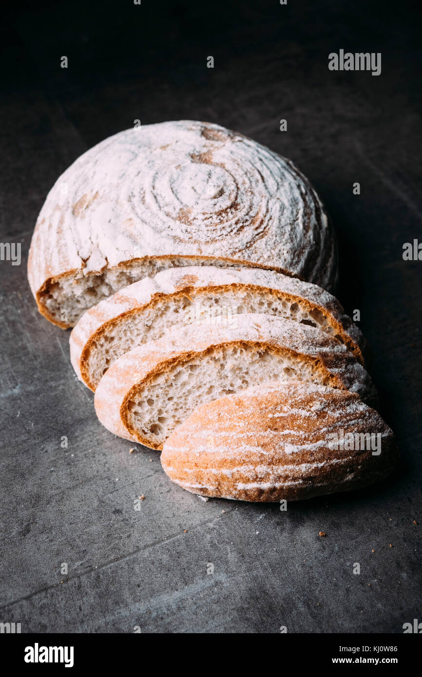 Sliced sourdough bread Stock Photo