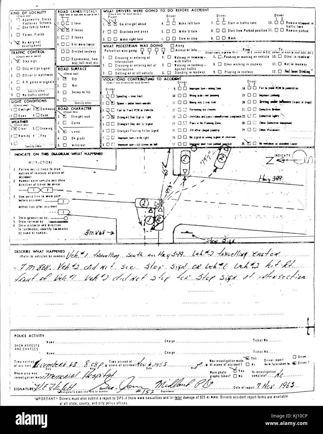 Laura Bush police report Stock Photo Alamy