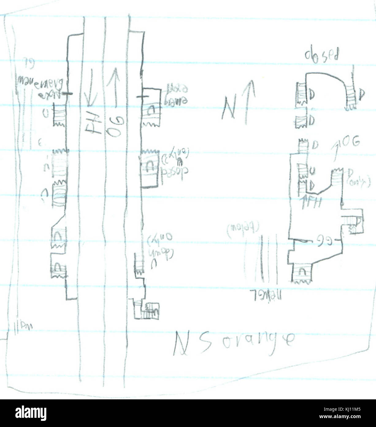 North Station orange plan Stock Photo Alamy