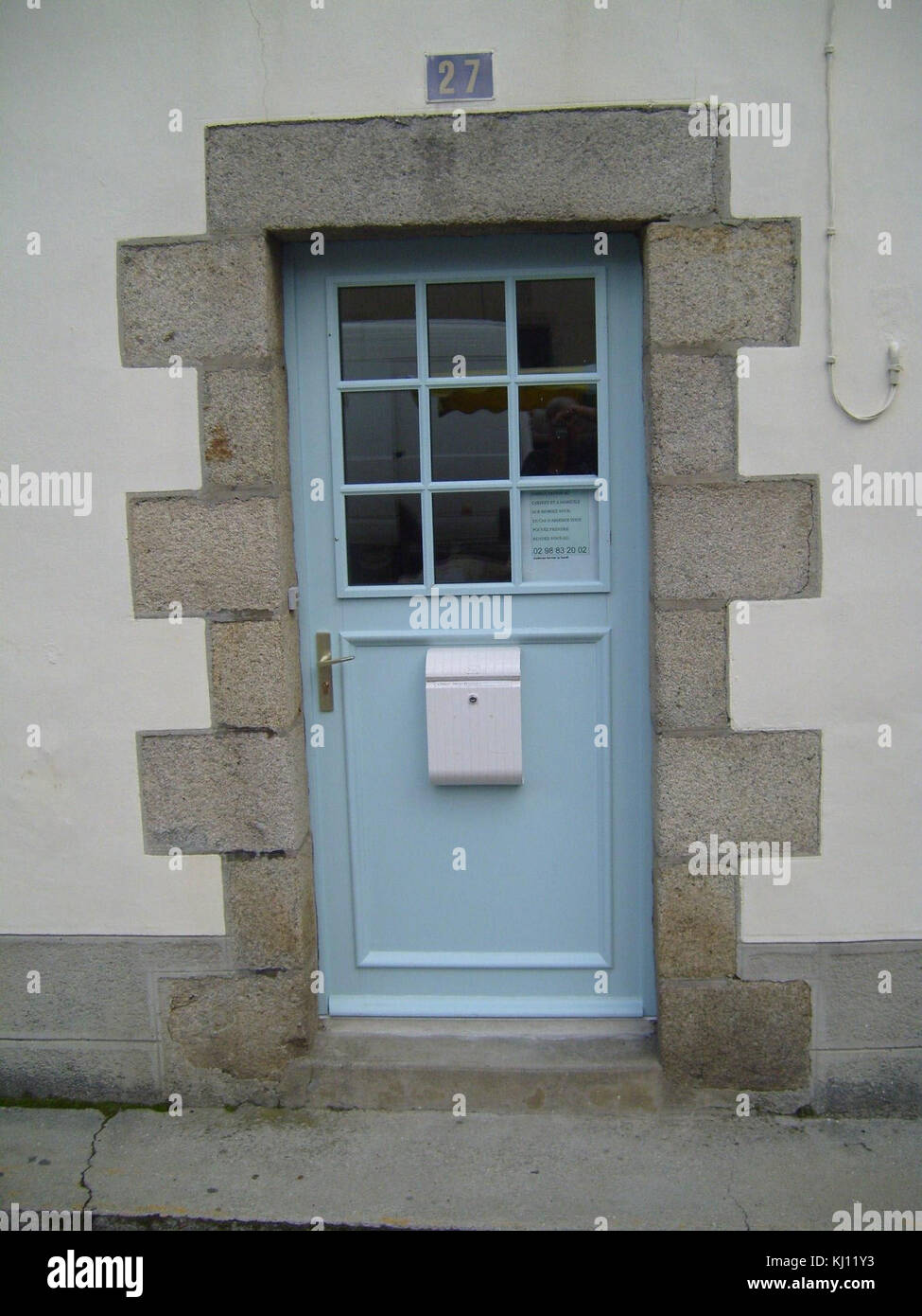 Old stone blue door Stock Photo - Alamy
