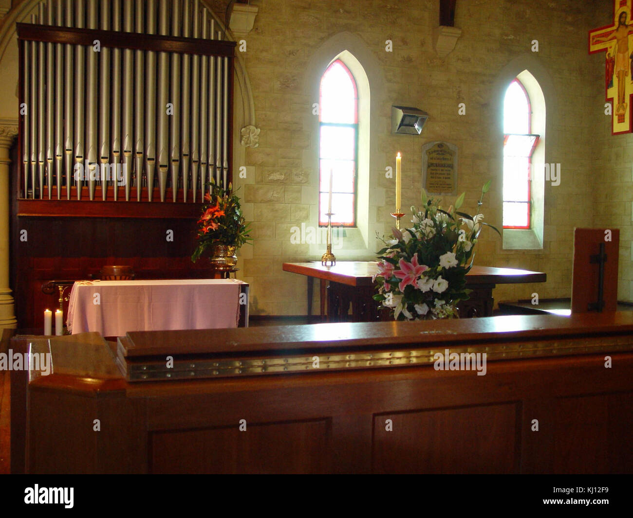 Pipe organ anglican chirst church Stock Photo