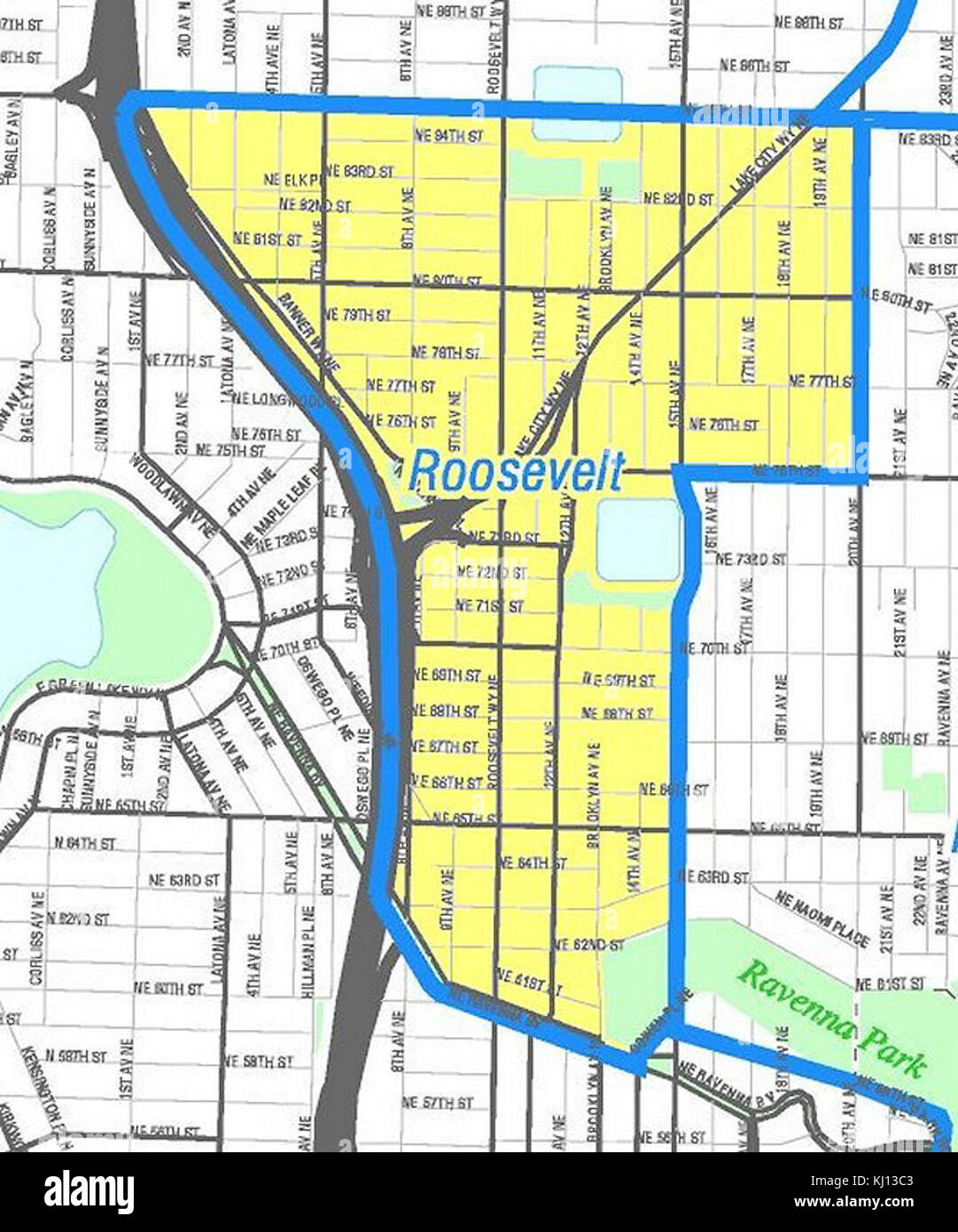 Seattle Roosevelt map Stock Photo Alamy