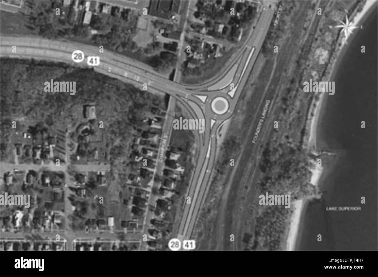 US 41 M28 Marquette roundabout Stock Photo Alamy