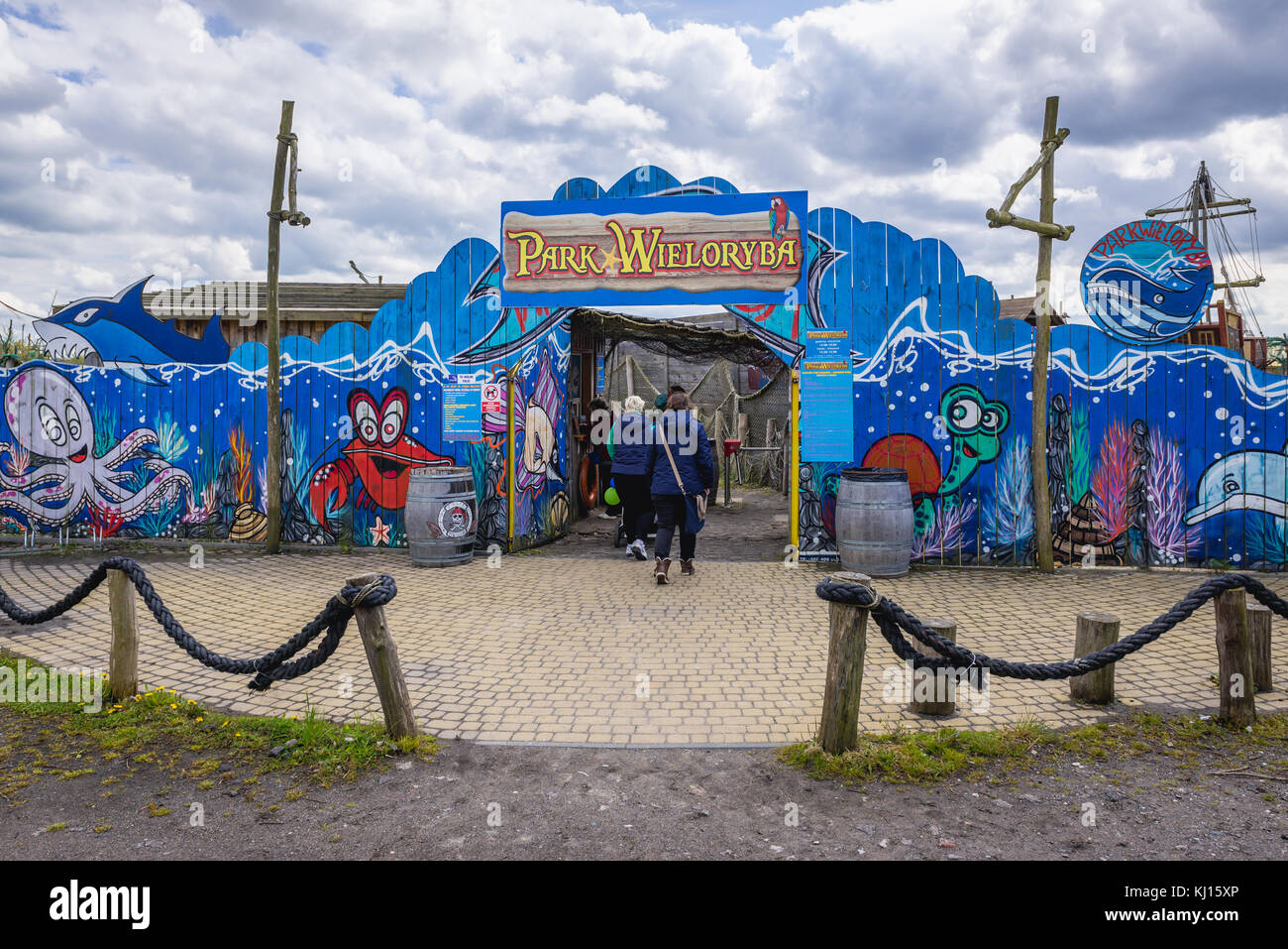 Amusement park called Whale Park in Rewal village, West Pomeranian Voivodeship of Poland Stock Photo