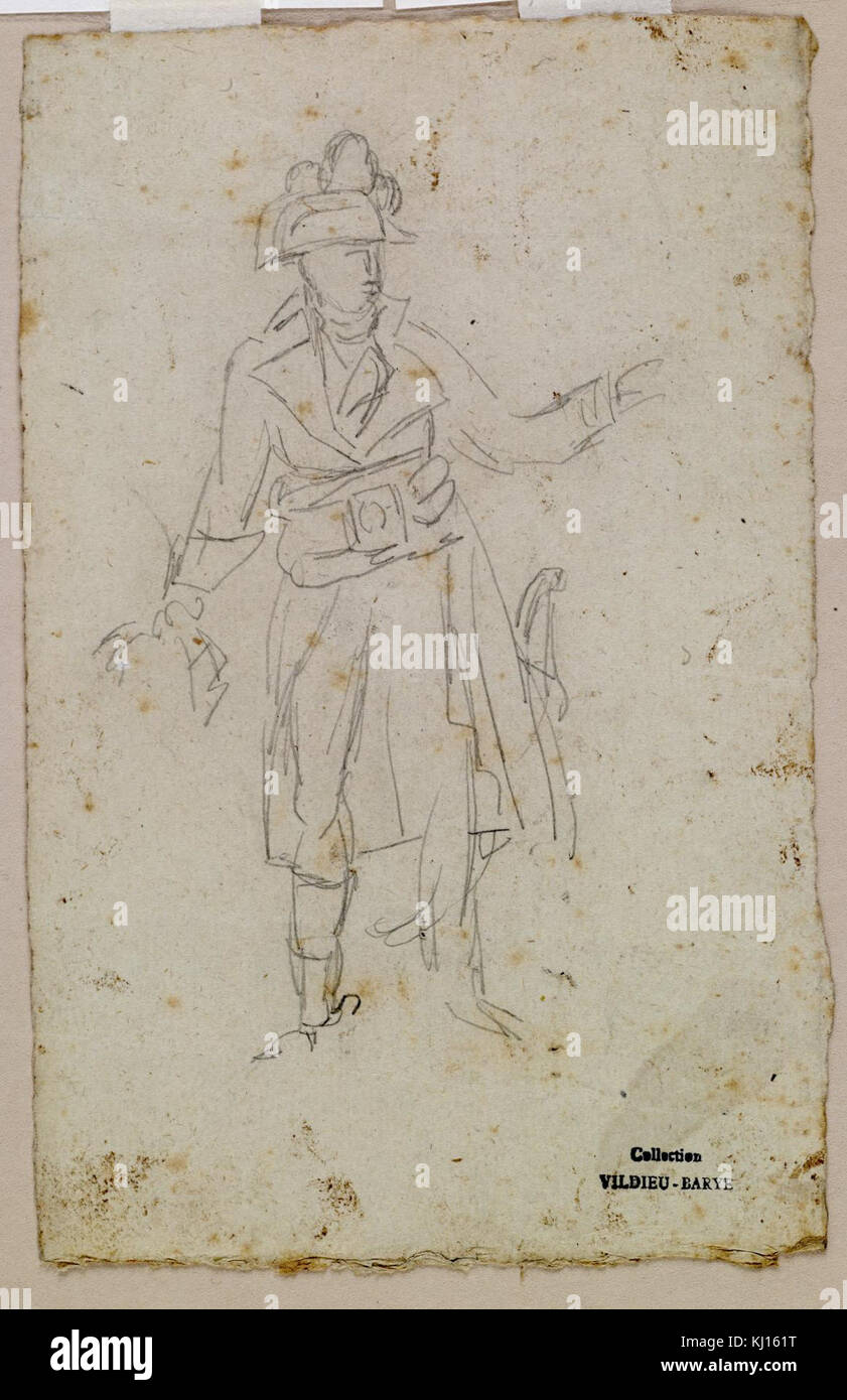 Antoine-Louis Barye - Sketch of Costume of General Bonaparte - Walters 372238 Stock Photo