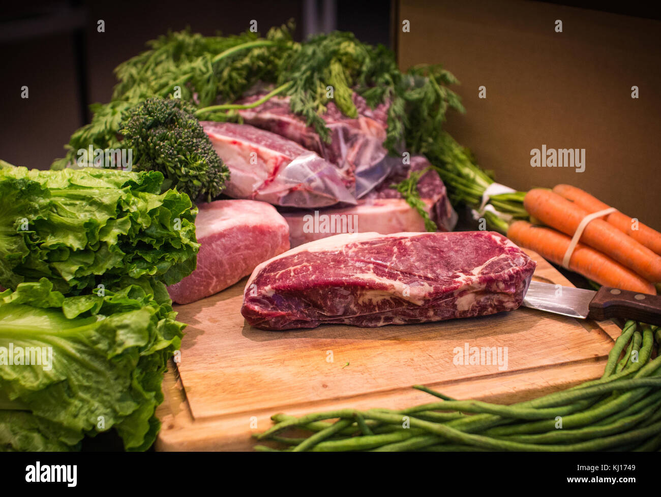 Fresh Meat Preparation Stock Photo Alamy