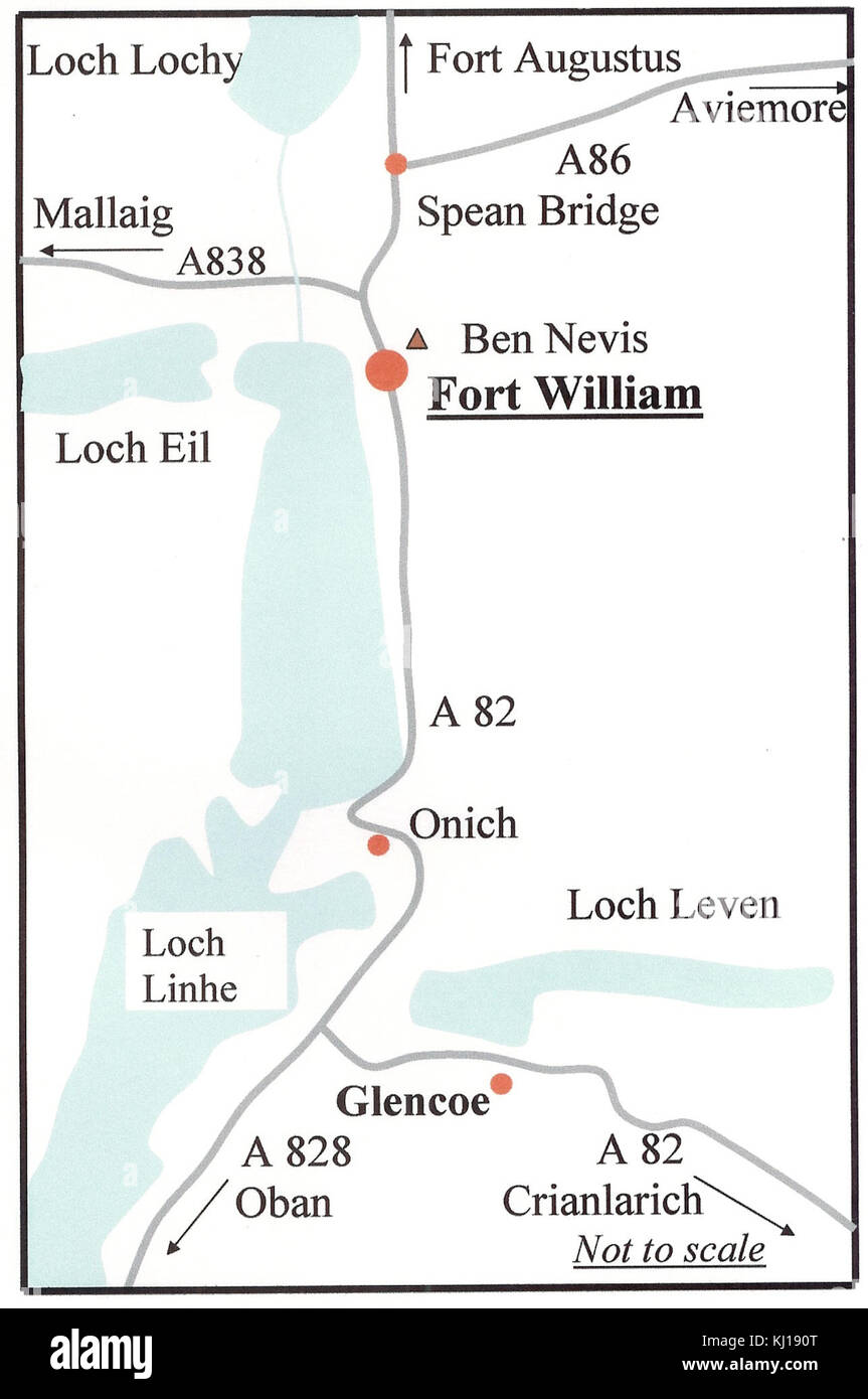 Fort William Map Stock Photo - Alamy