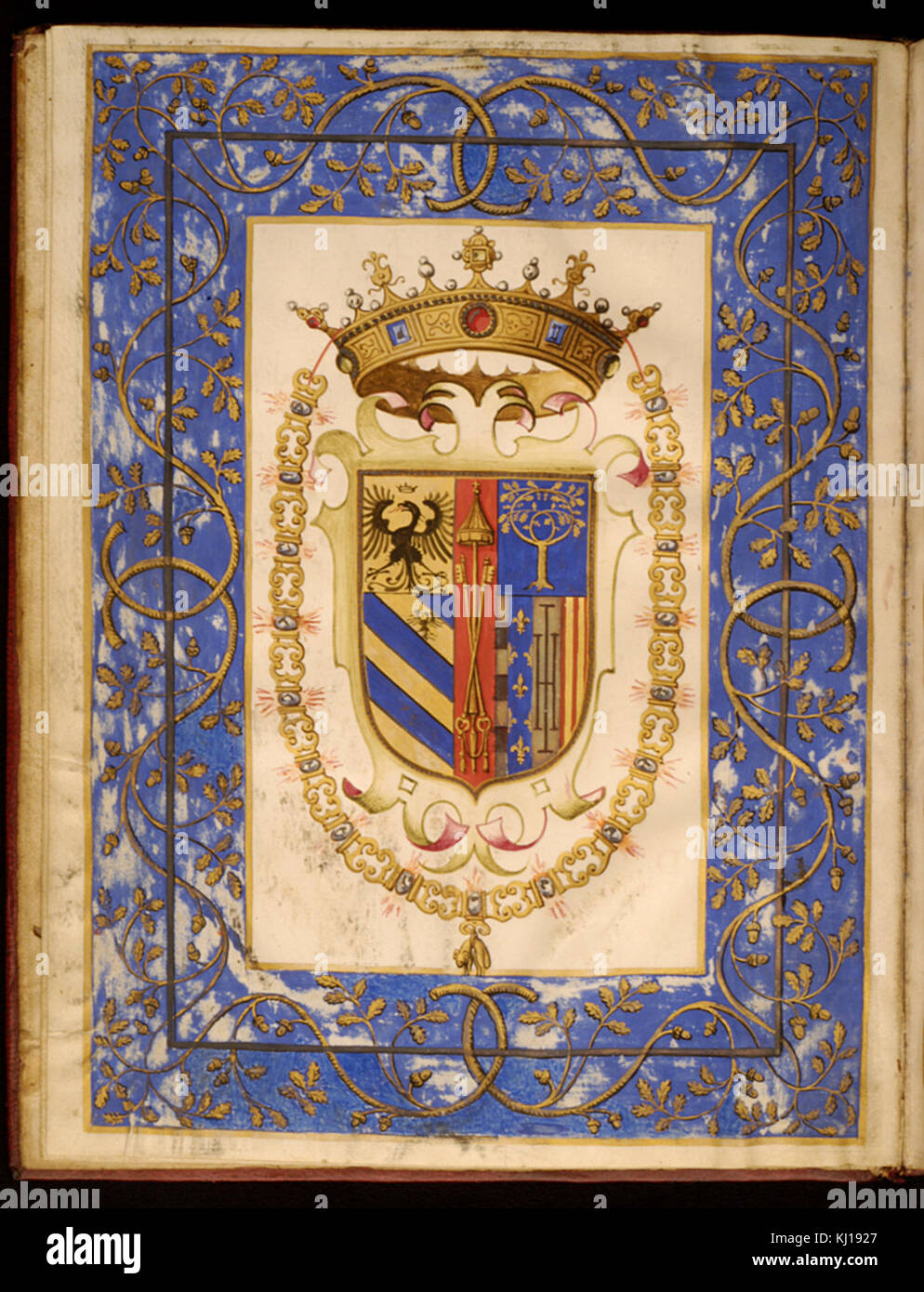 Francesco Maria II Della Rovere, Duke of Urbino - Leaf from Dogale of Francesco della Rovere Mamiami - Walters W4811V - Open Reverse Stock Photo