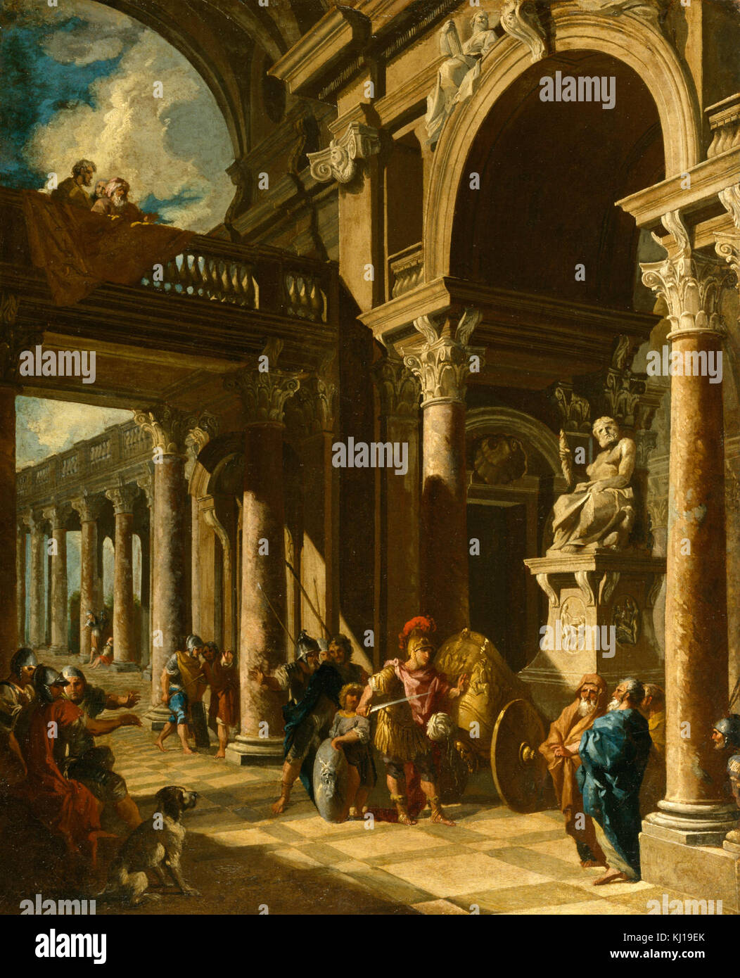 Giovanni Paolo Panini - Alexander the Great Cutting the Gordian Knot - Walters 37516 Stock Photo