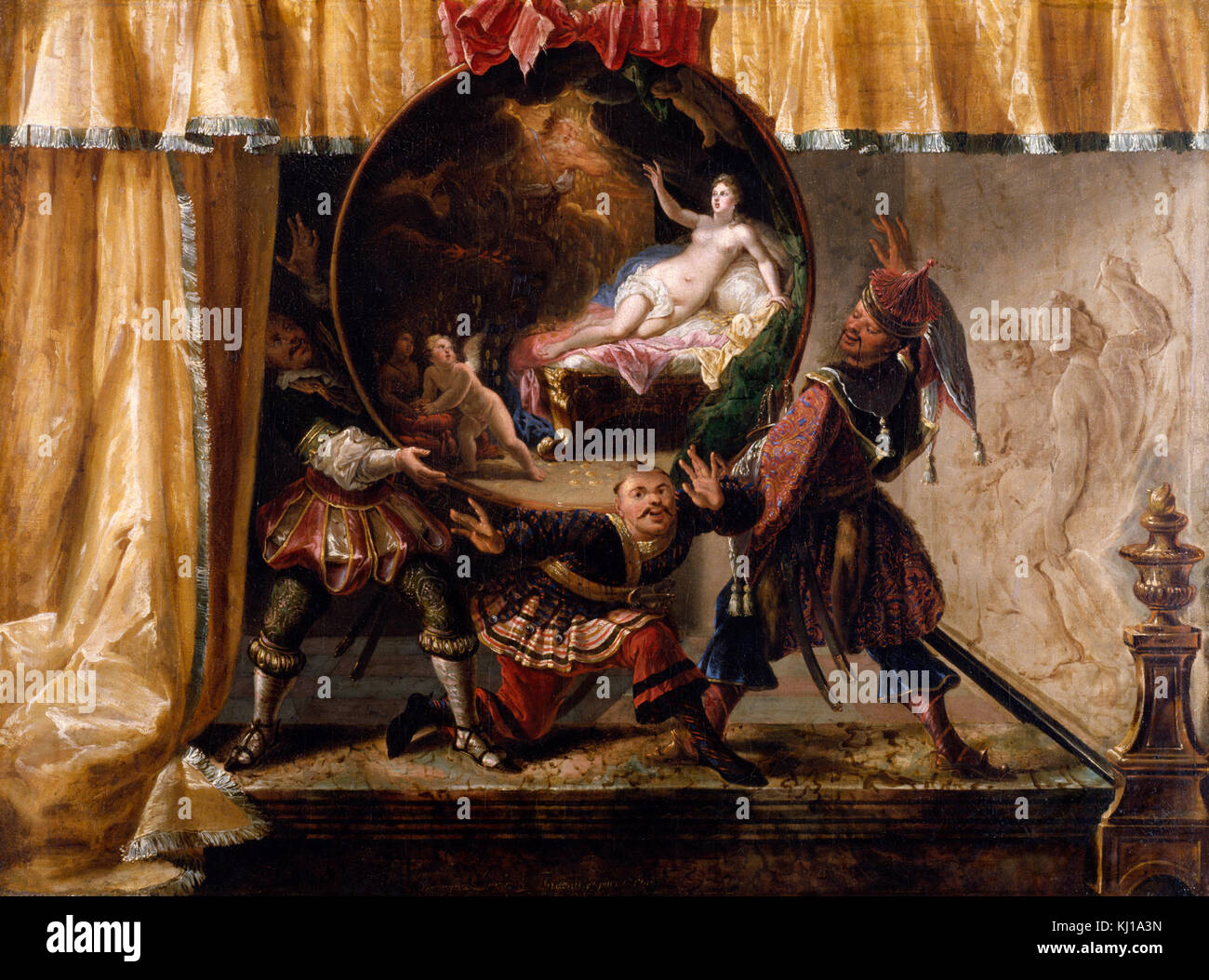 Jacques Vigoureux Duplessis - Painted Fire Screen - Walters 372479 Stock Photo
