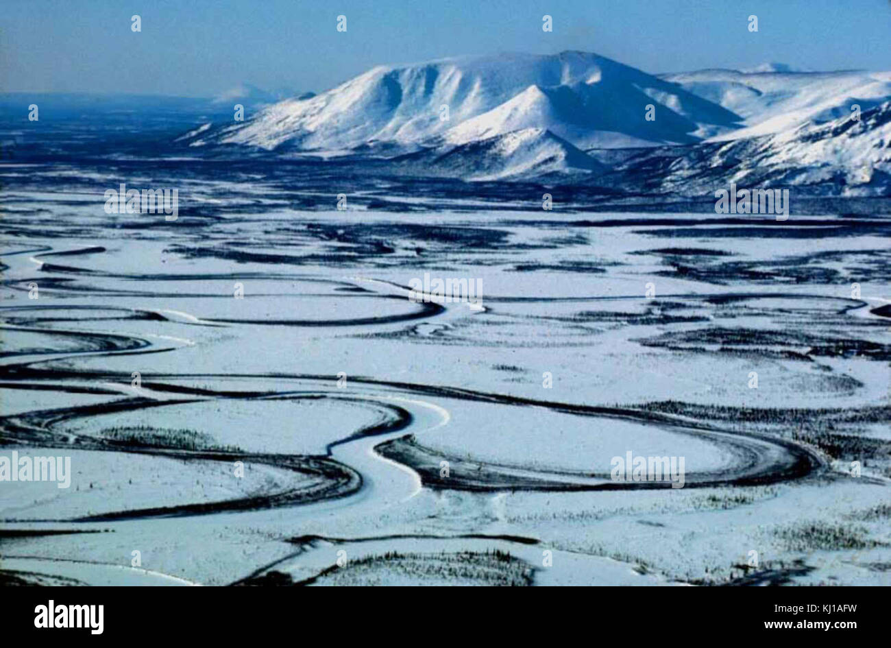 Mountains and meandering rivers Stock Photo - Alamy