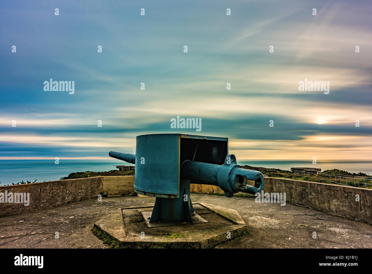 German WWII gun emplacement Jersey Stock Photo