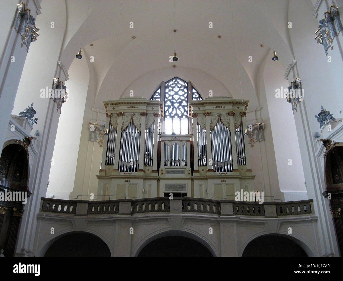 Organ in church Stock Photo