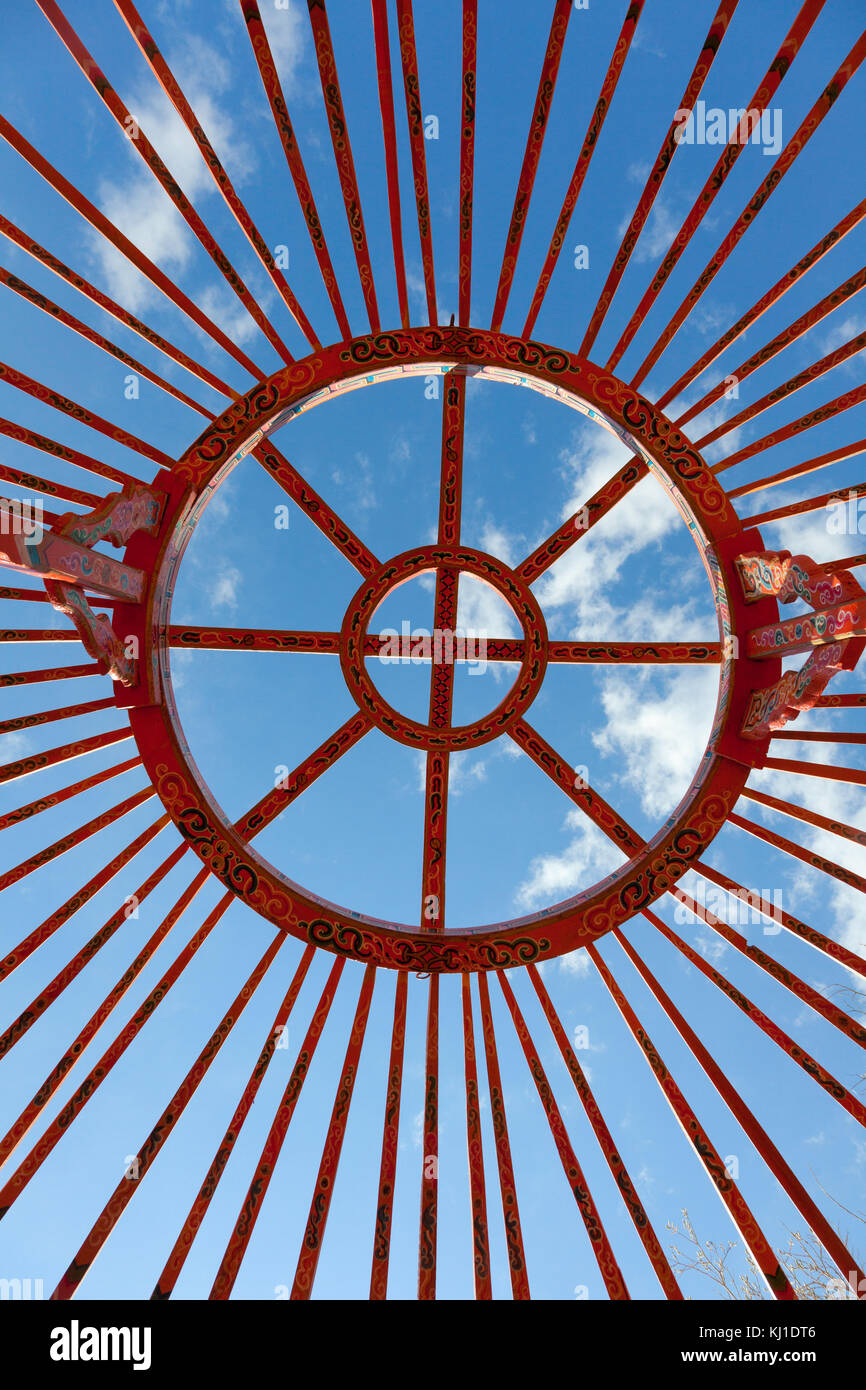 installation of traditional Mongolian dwelling - Yurts Stock Photo - Alamy