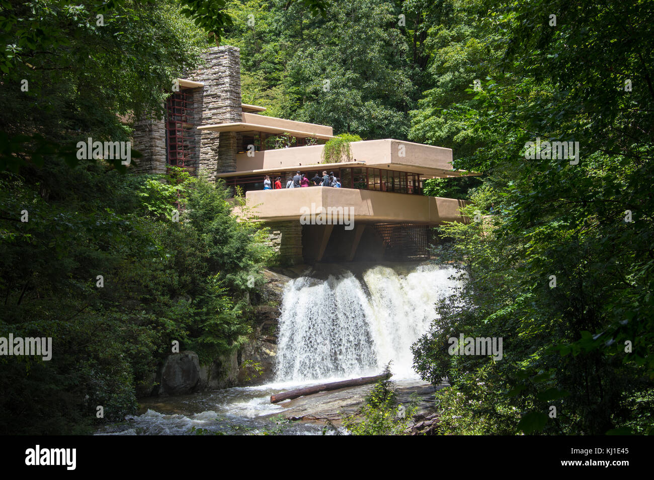 Fallingwater or the Kaufmann Residence, designed by  Frank Lloyd Wright, Pennsylvania, USA Stock Photo