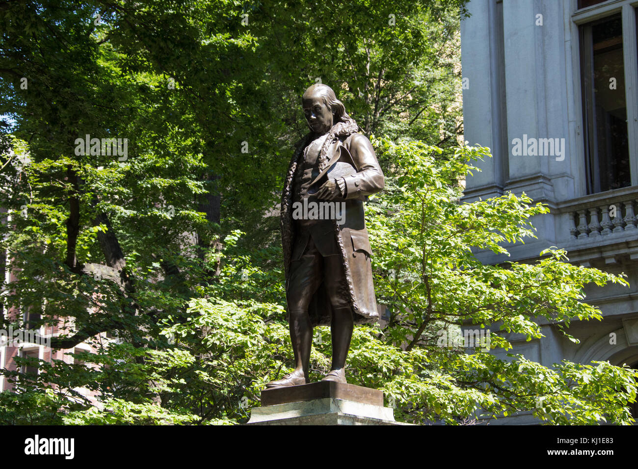 Benjamin Franklin bronze statue, Old City Hall,  Boston, Massachusetts, USA Stock Photo