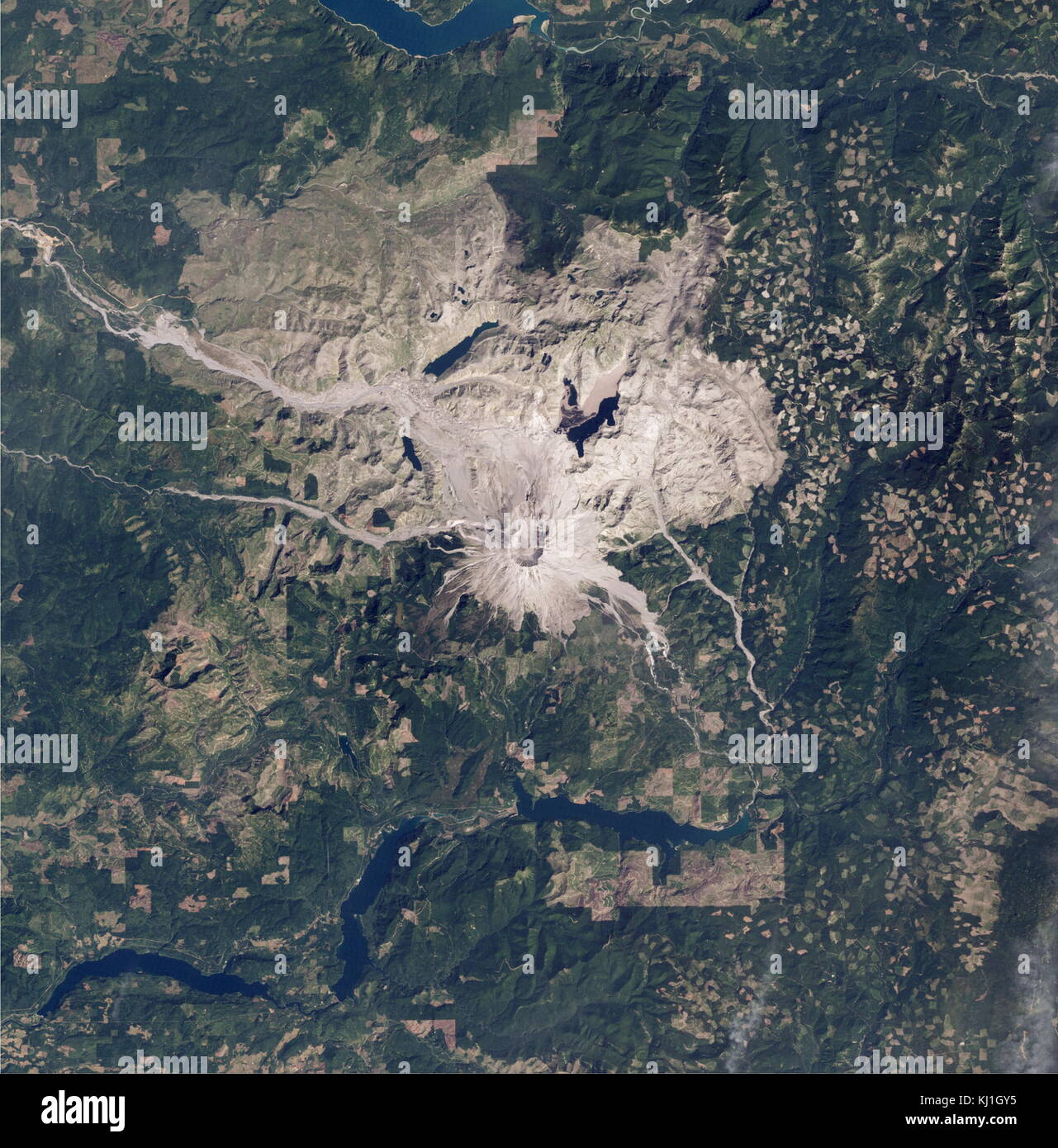 Site of the Mount St Helens Volcanic eruption, as it appeared in 1987 ...