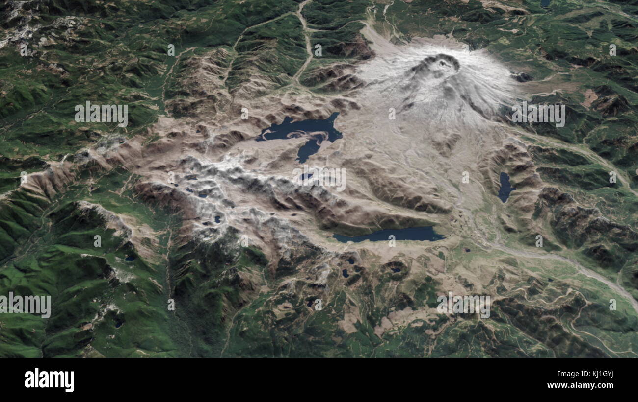 Site of the Mount St Helens Volcanic eruption, as it appeared in 2015 ...