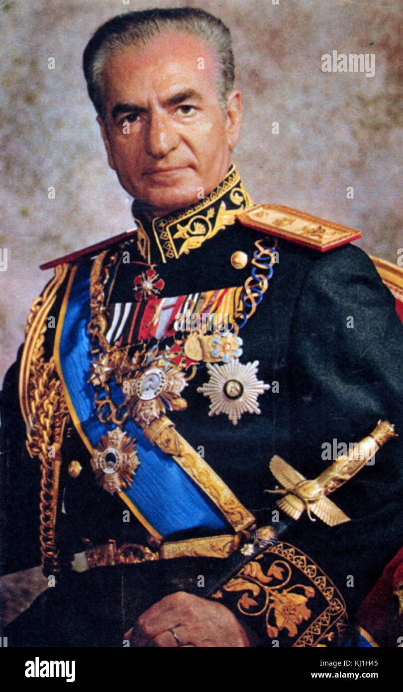 Mohammad Reza Pahlavi (1919 – 1980), known as Mohammad Reza Shah, was the Shah of Iran from 16 September 1941 until his overthrow by the Iranian Revolution on 11 February 1979 Stock Photo