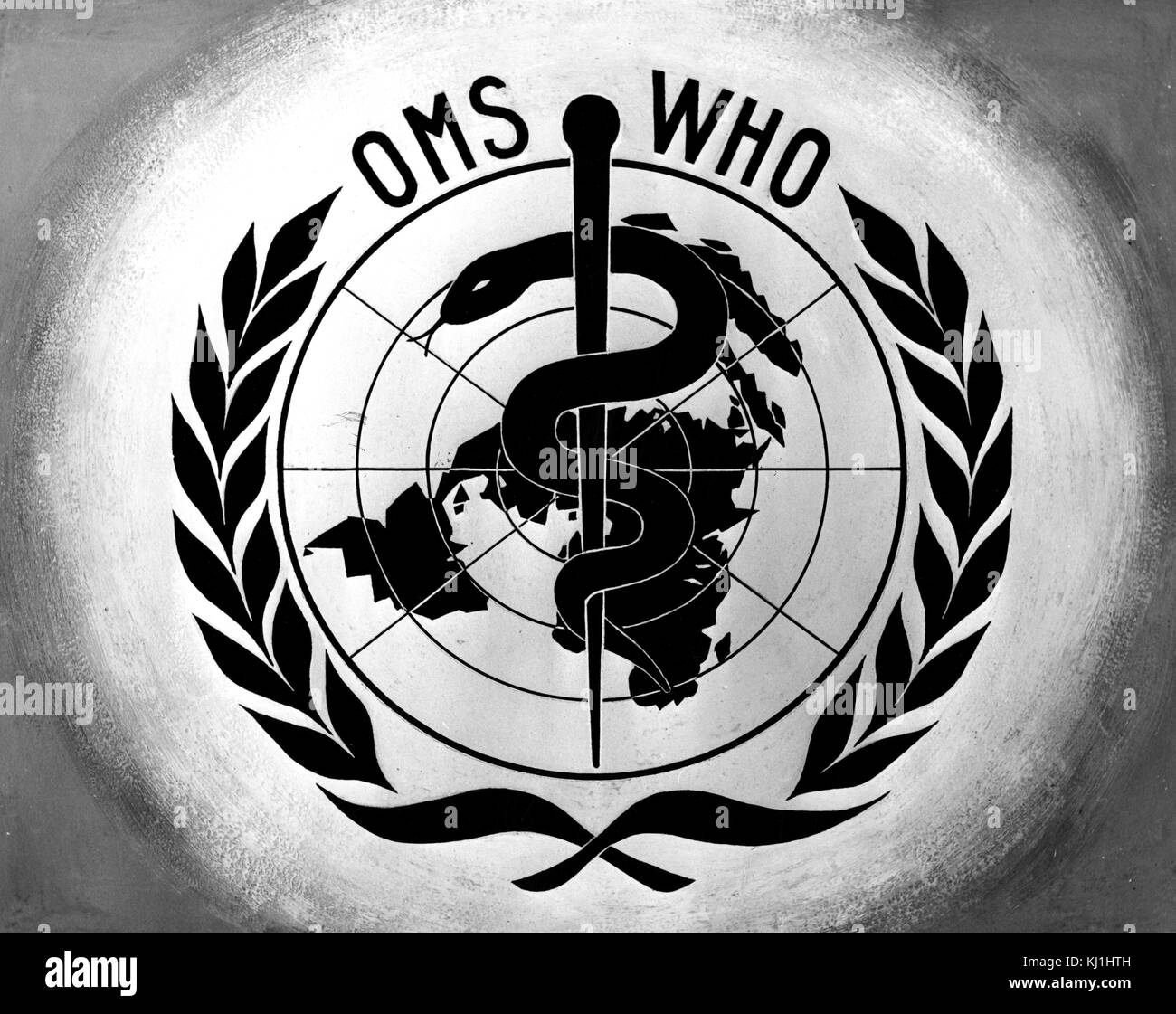 Official logo for the World Health Organisation (WHO) a specialised agency of the United Nations. Dated 20th Century Stock Photo