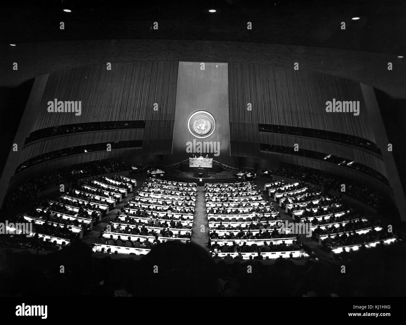 Photograph taken during a session of the United Nations General Assembly. Dated 20th Century Stock Photo