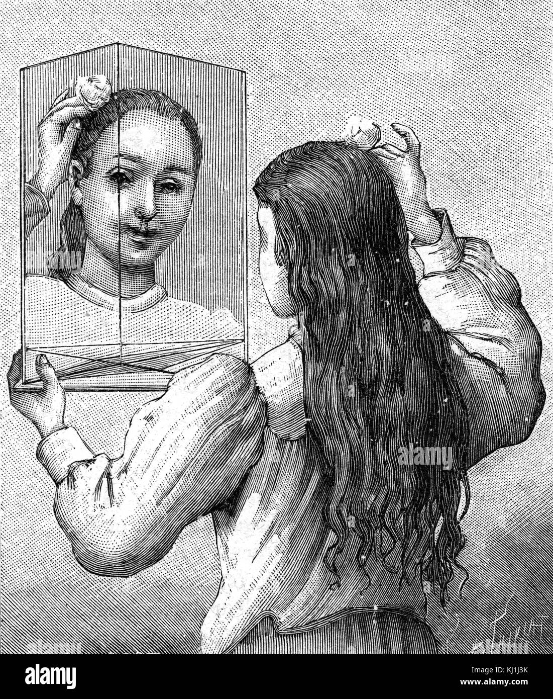 Engraving Depicting A Young Girl Looking At Herself In A Mirror Stock Photo Alamy Engraving Depicting A Young Girl Looking At Herself In A Mirror Stock Photo Alamy