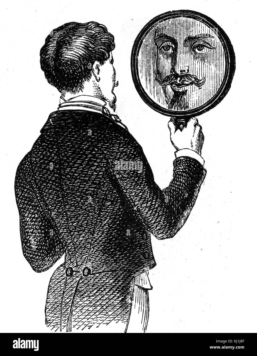 Man with mirror Black and White Stock Photos & Images Alamy