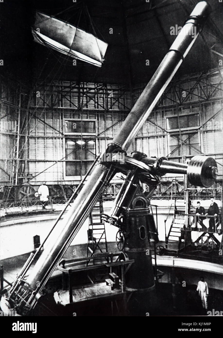 Photograph of the interior of the Pulkovo Observatory, Russia, the principal astronomical observatory of the Russian Academy of Sciences. Dated 19th Century Stock Photo