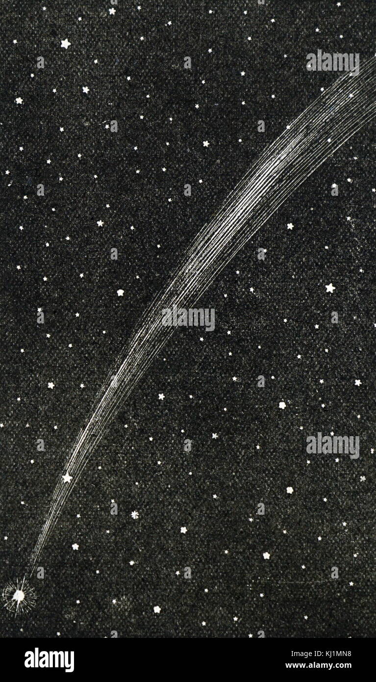 Engraving depicting the Great Comet of 1811. Dated 19th Century Stock Photo