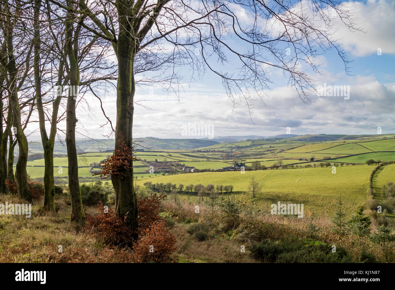 Welsh border country near the small rural town of Clun, Shropshire