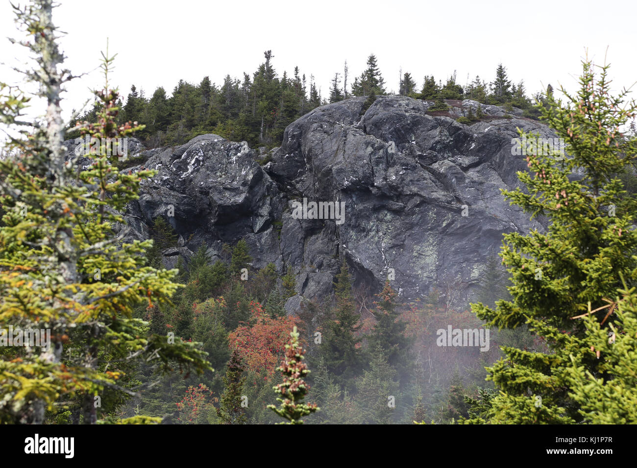 Rocky cliff on Camel's Hump, VT, USA Stock Photo