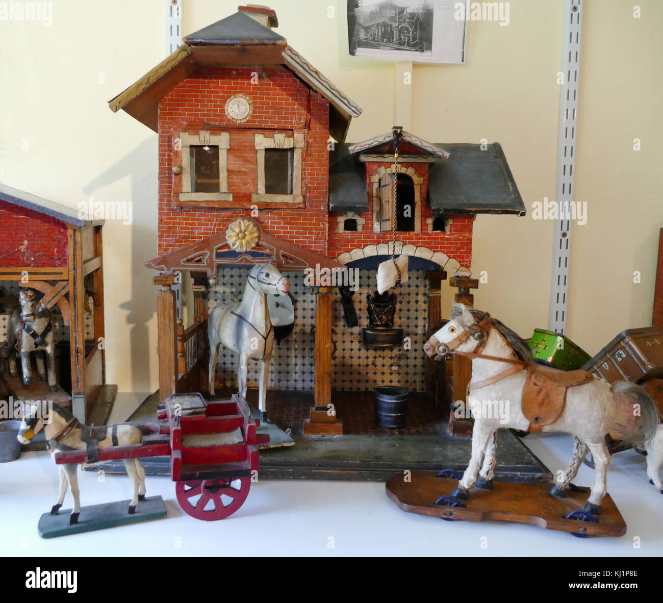 Dolls stable House; 1890. German probably made by Gottschalk) Stock Photo