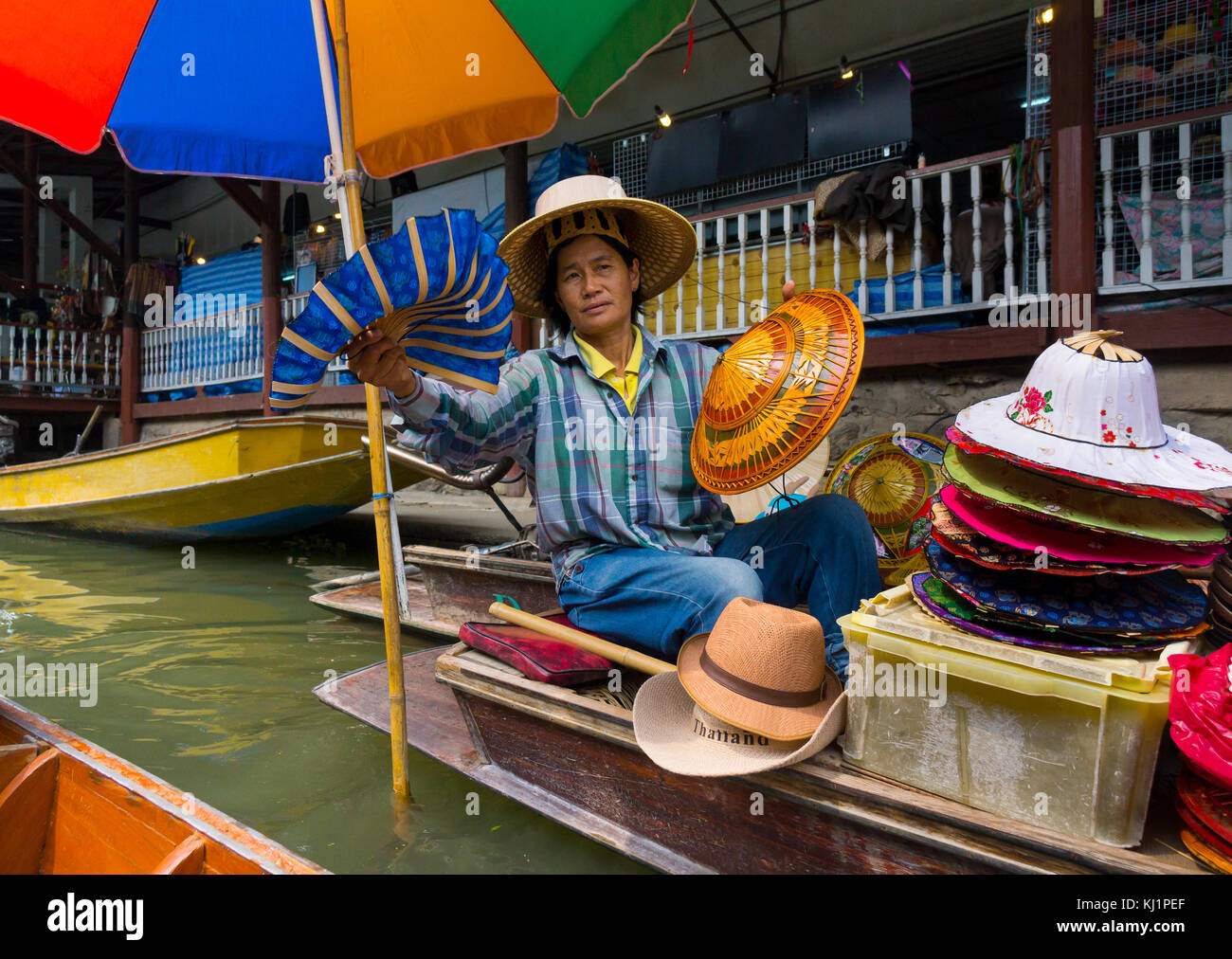 Damnoensaduak Floating Market Cotton Pareo main image 1