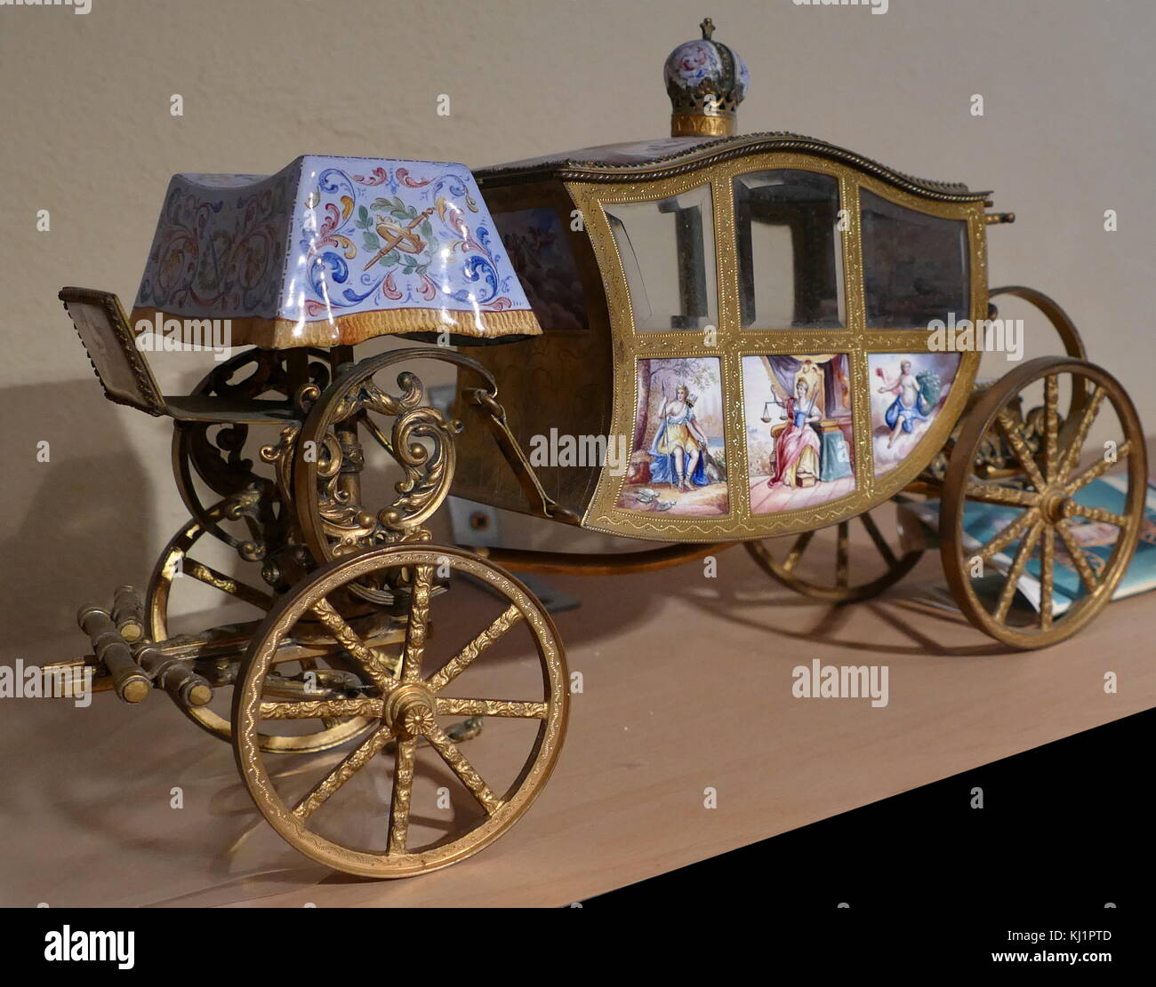 Model for a Dolls House of the Imperial Austrian State Coach 1898 Stock Photo