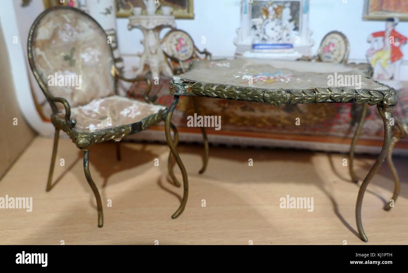 Music room in the Austrian Imperial Palace at Hofburg, Innsbruck. Embroidered furniture by Mrsil of Vienna 1898 Stock Photo