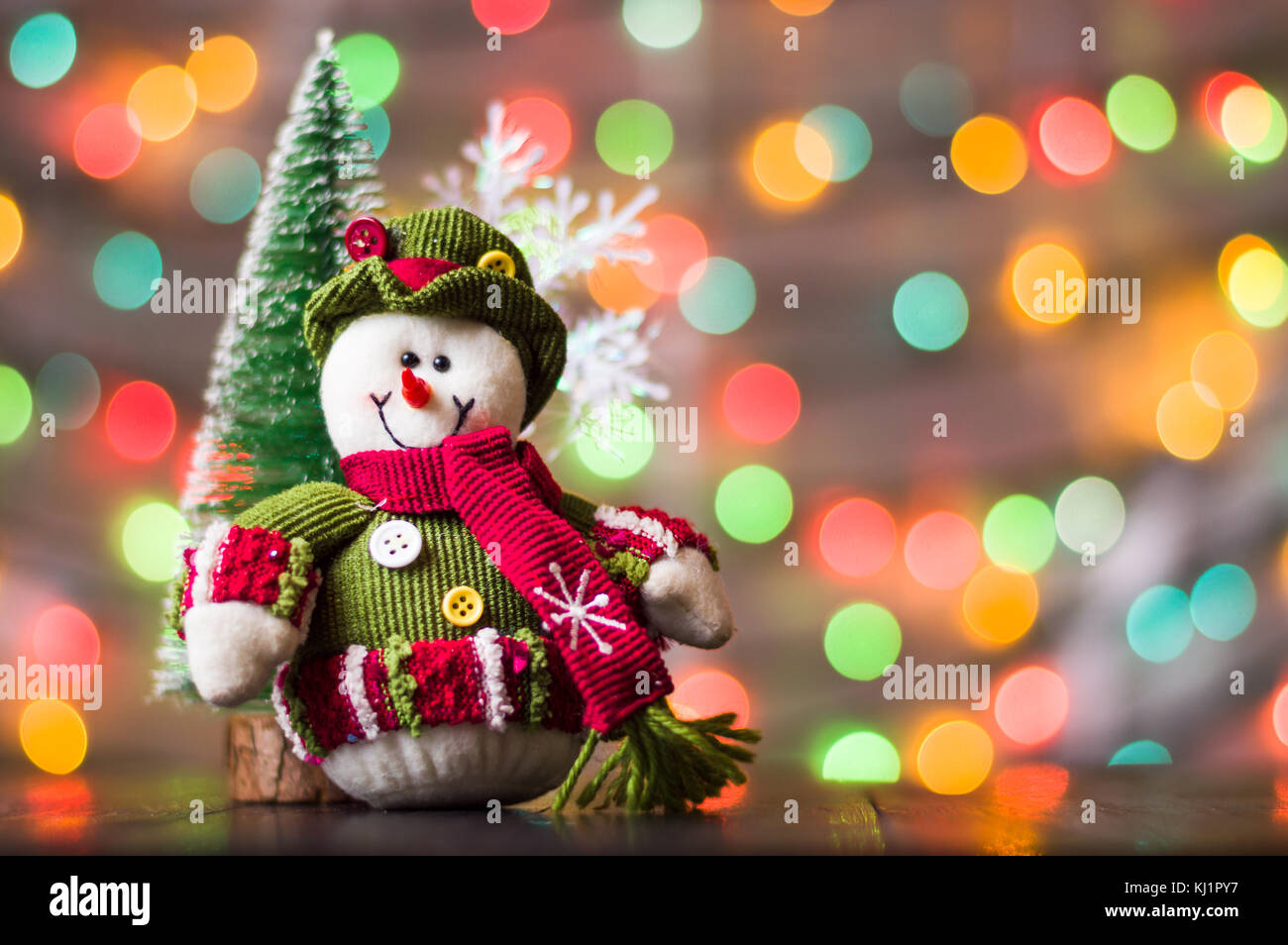 Christmas tree decoration against festive background Stock Photo