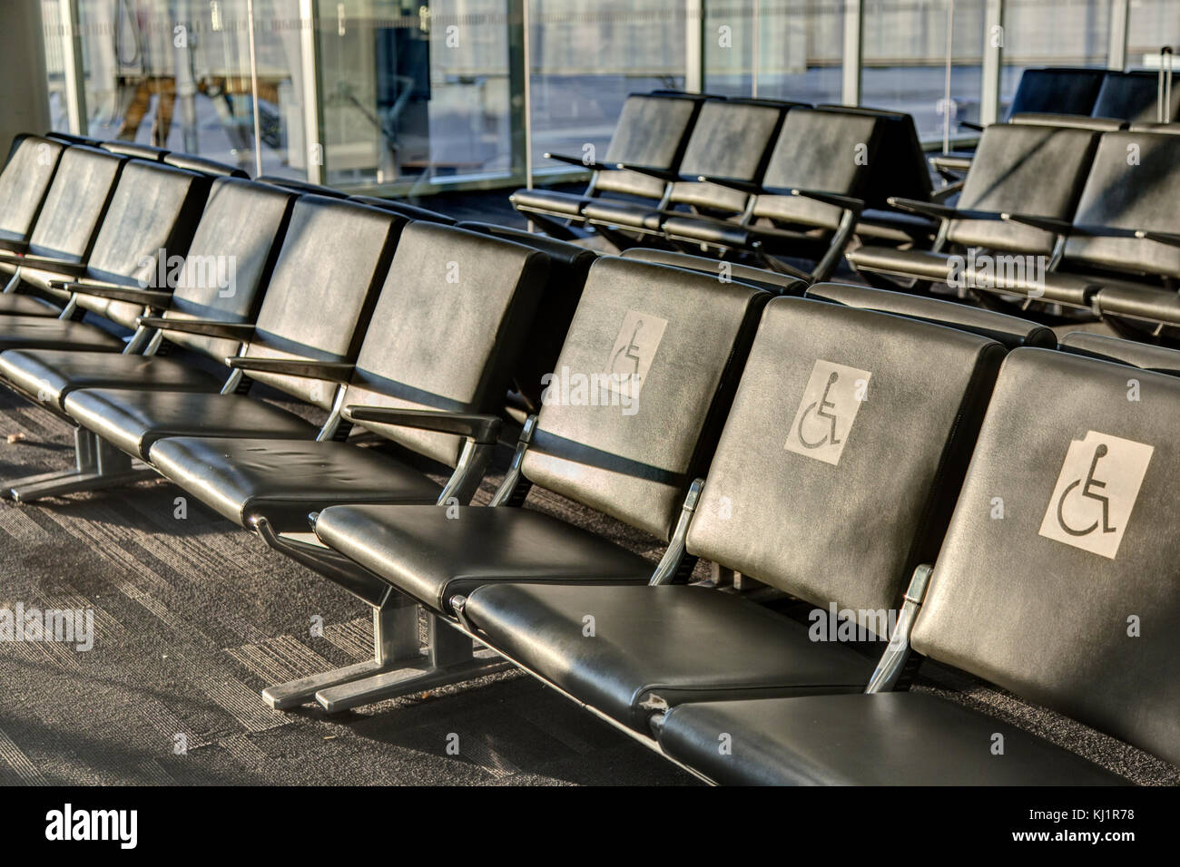 Seats at Philadelphia Airport Stock Photo